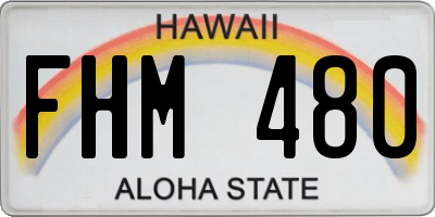 HI license plate FHM480