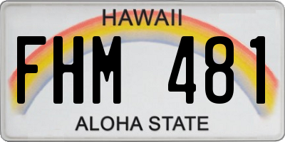 HI license plate FHM481