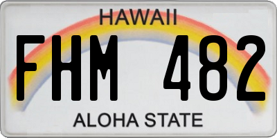 HI license plate FHM482