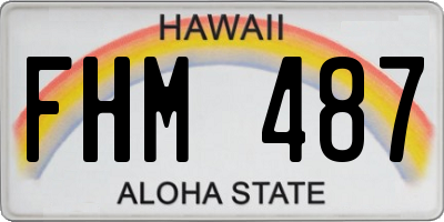 HI license plate FHM487