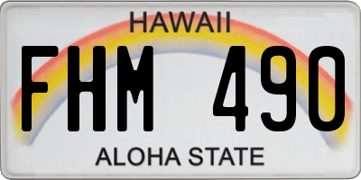 HI license plate FHM490