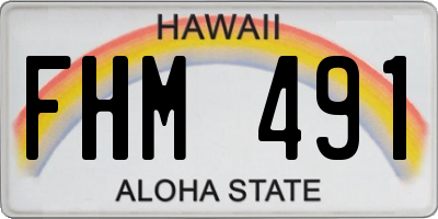 HI license plate FHM491
