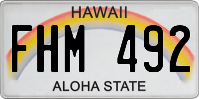 HI license plate FHM492