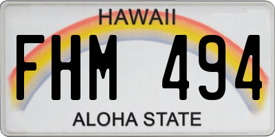 HI license plate FHM494