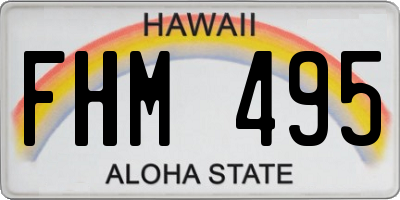 HI license plate FHM495