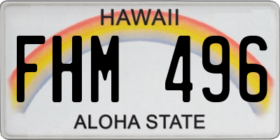HI license plate FHM496