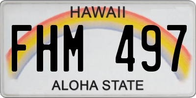 HI license plate FHM497