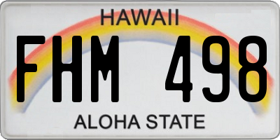 HI license plate FHM498