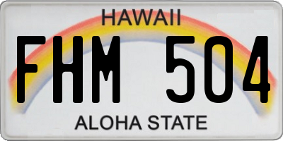 HI license plate FHM504