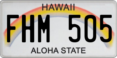 HI license plate FHM505
