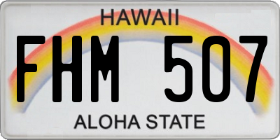 HI license plate FHM507