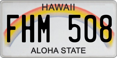 HI license plate FHM508