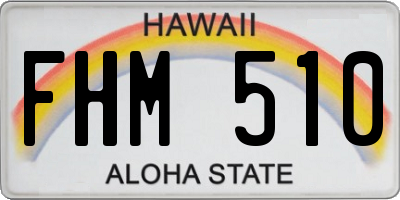 HI license plate FHM510