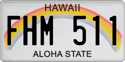 HI license plate FHM511