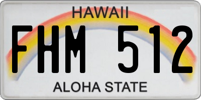 HI license plate FHM512