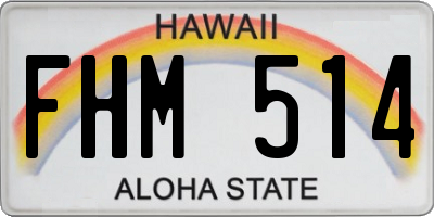 HI license plate FHM514