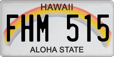 HI license plate FHM515