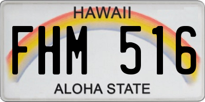 HI license plate FHM516