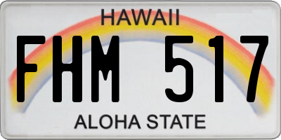 HI license plate FHM517