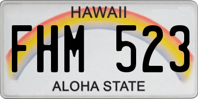 HI license plate FHM523