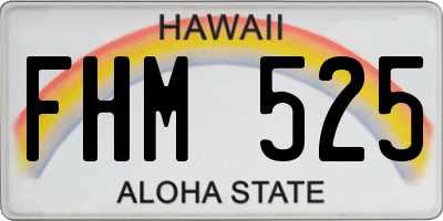 HI license plate FHM525