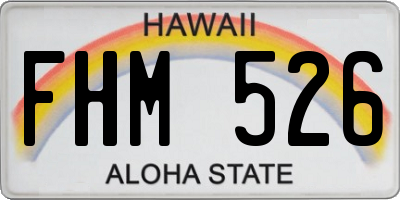 HI license plate FHM526
