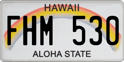 HI license plate FHM530