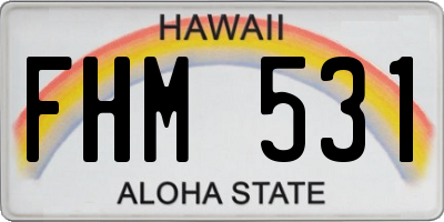 HI license plate FHM531