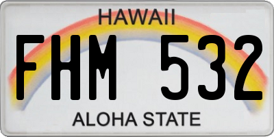 HI license plate FHM532
