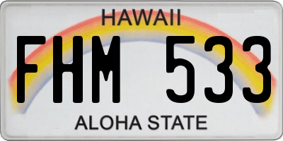 HI license plate FHM533