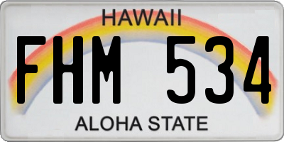 HI license plate FHM534