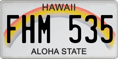 HI license plate FHM535
