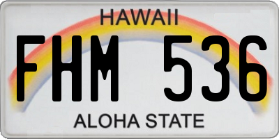 HI license plate FHM536