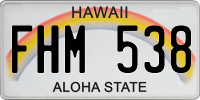 HI license plate FHM538