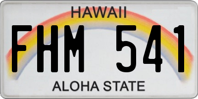 HI license plate FHM541