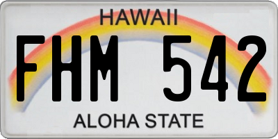 HI license plate FHM542