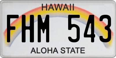 HI license plate FHM543