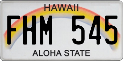 HI license plate FHM545