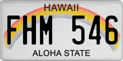 HI license plate FHM546