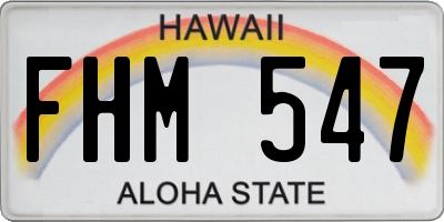 HI license plate FHM547