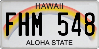 HI license plate FHM548