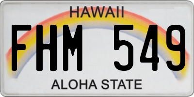 HI license plate FHM549