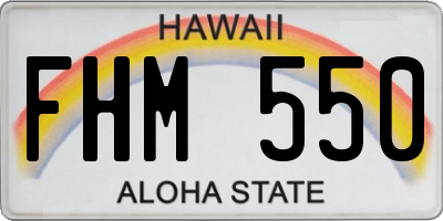 HI license plate FHM550