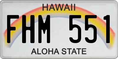 HI license plate FHM551