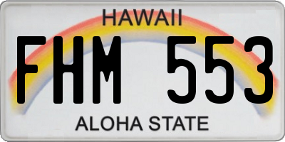 HI license plate FHM553