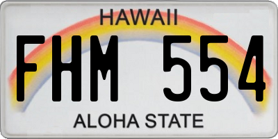 HI license plate FHM554