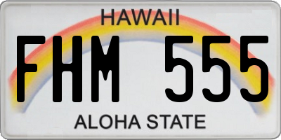 HI license plate FHM555