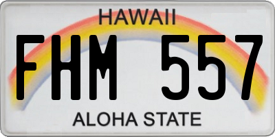 HI license plate FHM557