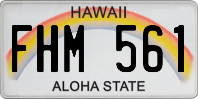 HI license plate FHM561