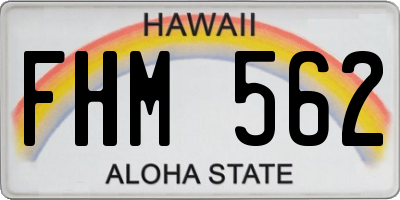 HI license plate FHM562